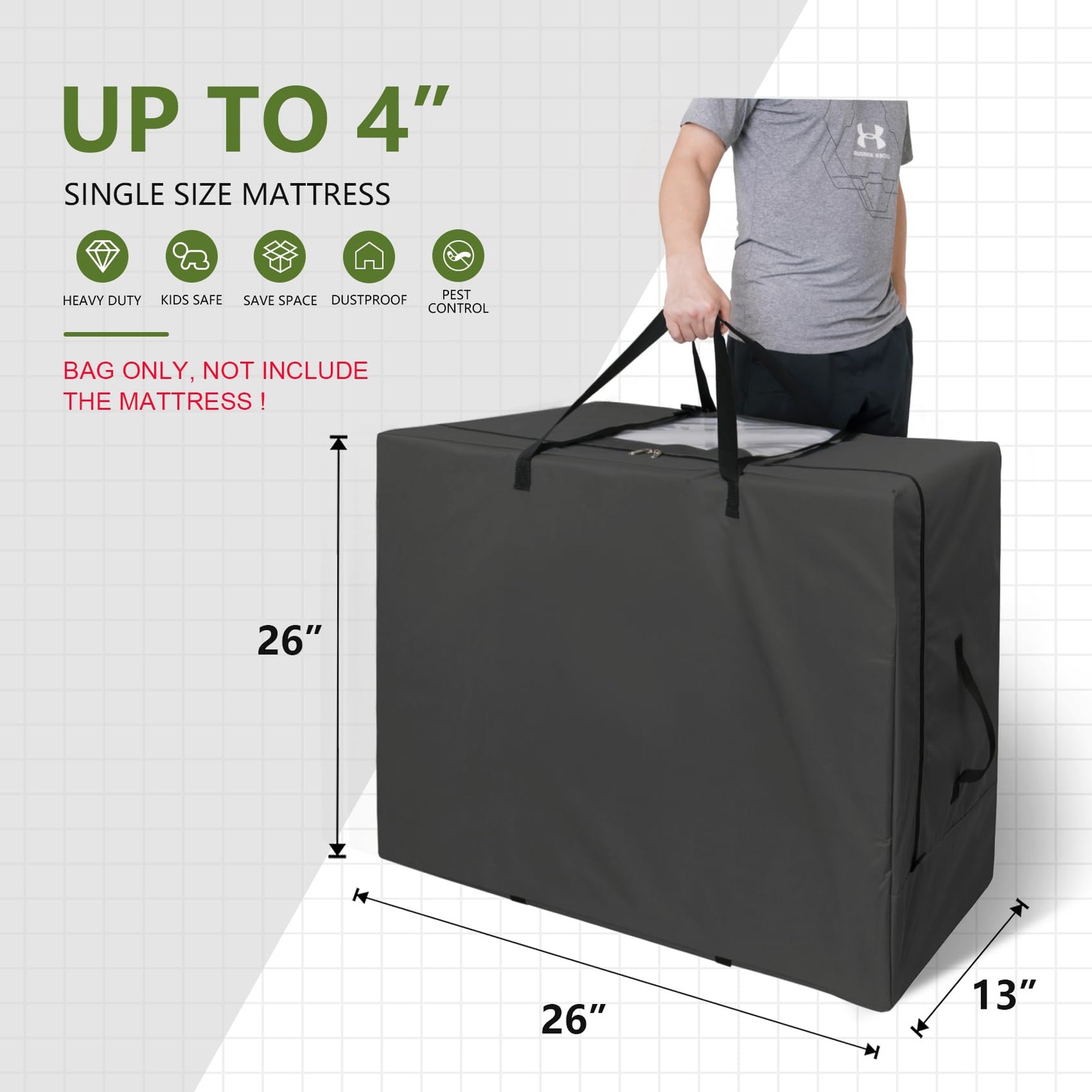 Folding Mattress Storage Bag – Heavy Duty Carry Case for Tri-Fold Guest Bed (…