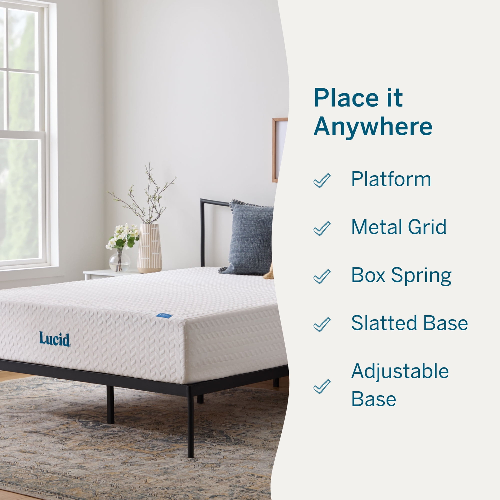 Lucid Gel Memory Foam Plush Mattress Twin, Twin XL, Full, Full XL, Queen, King,