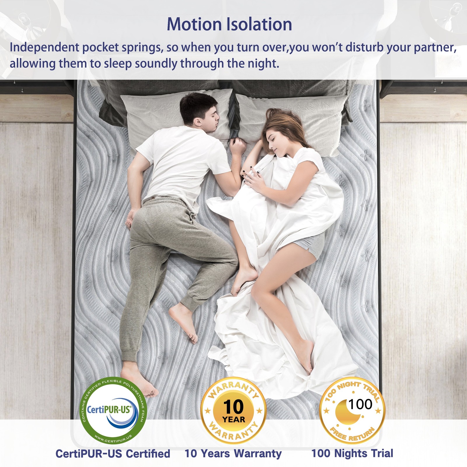 HYBRID MATTRESSES 12 Inch Gel Memory Foam & Pocket Springs Twin/Full/King/Queen