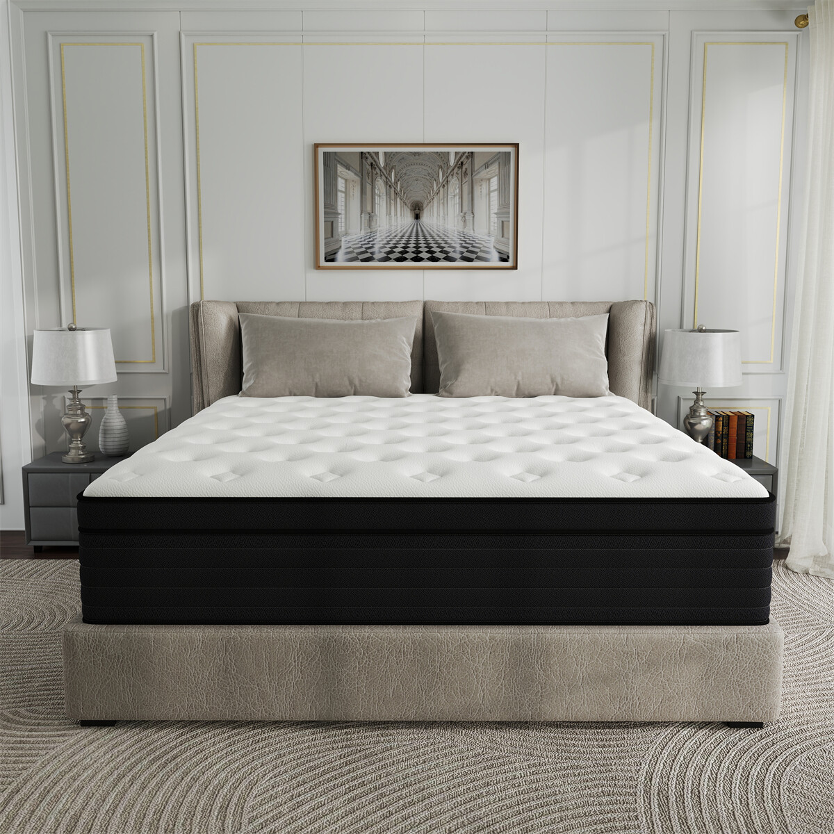10″12″14″ Hybrid Mattress In A Box Memory Foam Spring Twin Full Queen King Size