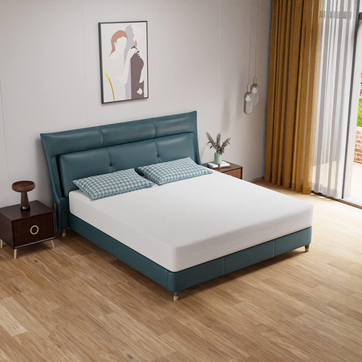 Medium Firm Green Tea Memory Foam Mattress – King Size, Perfect for Bed Frames