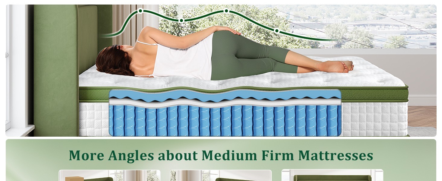 10″ Twin Hybrid Mattress – Gel Memory Foam & Pocket Springs, Medium Firm