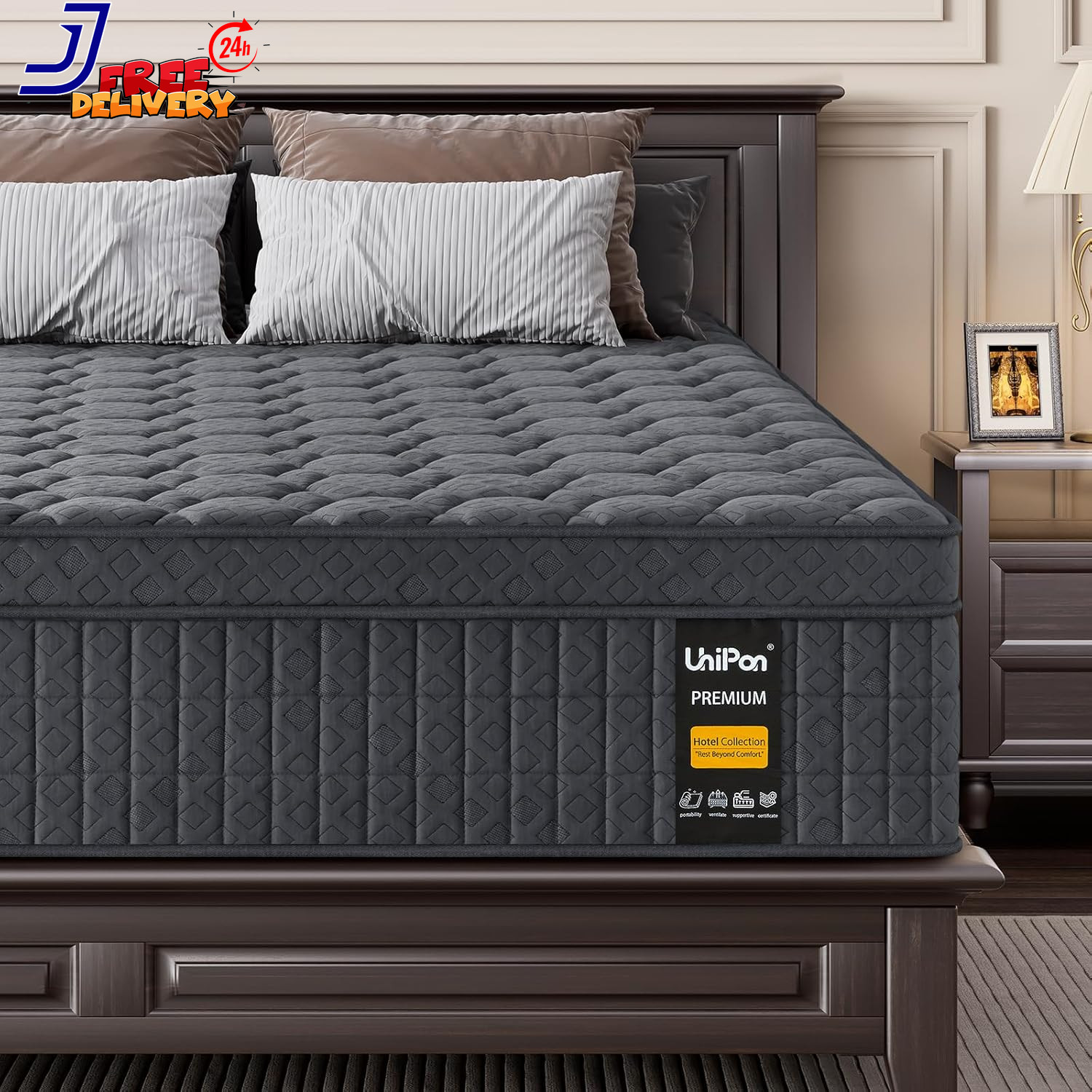 14 Inch Extra Firm Mattress Queen Hybrid Mattress with Back and Lumbar Hip Supp