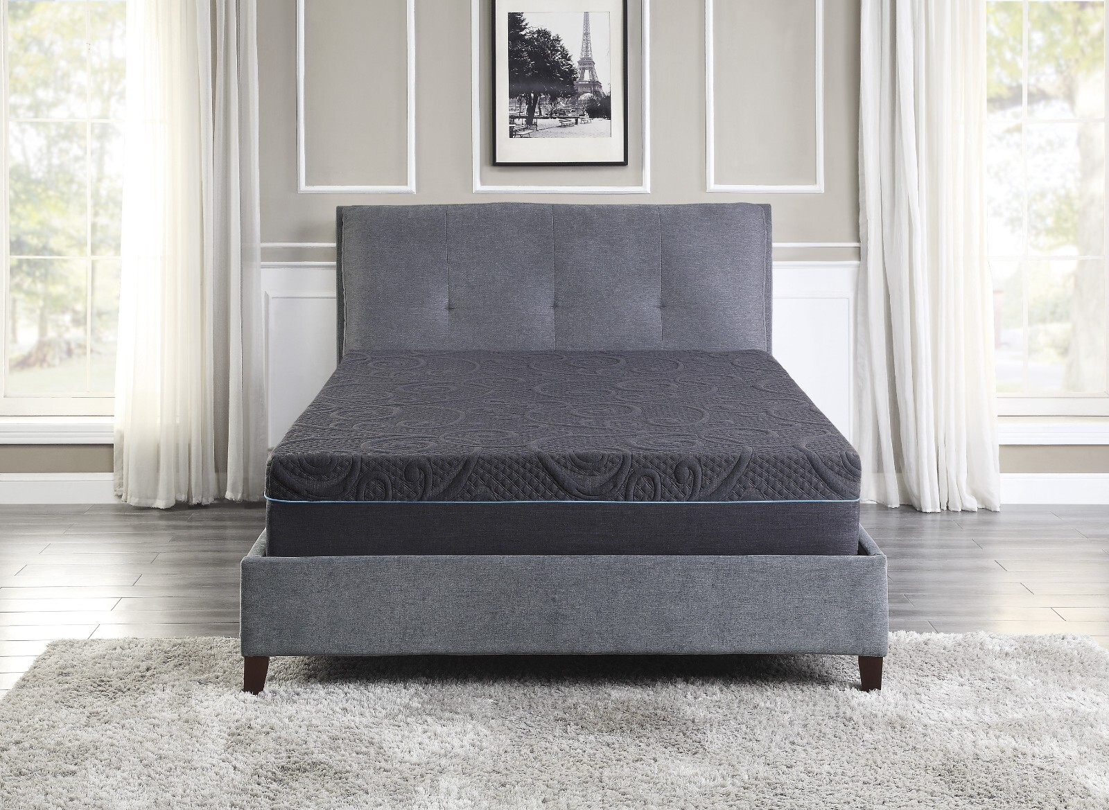 Queen Bed Mattress 11-inch Hybrid Foam Mattress Pocket Coil, Mattress in a Box