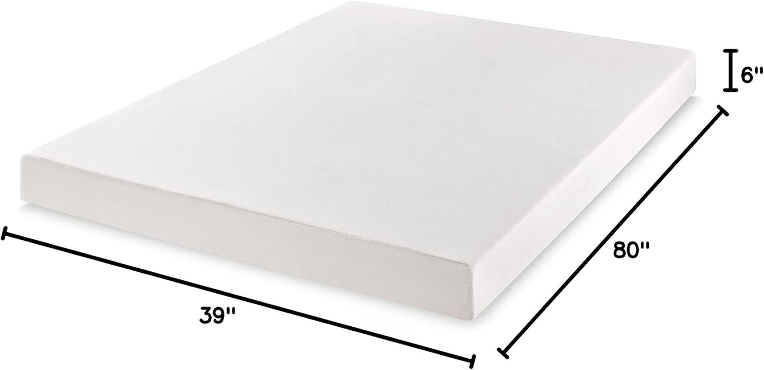 Memory Foam Twin XL Mattress 6-Inch with Green Tea Infusion – Comfort & Support