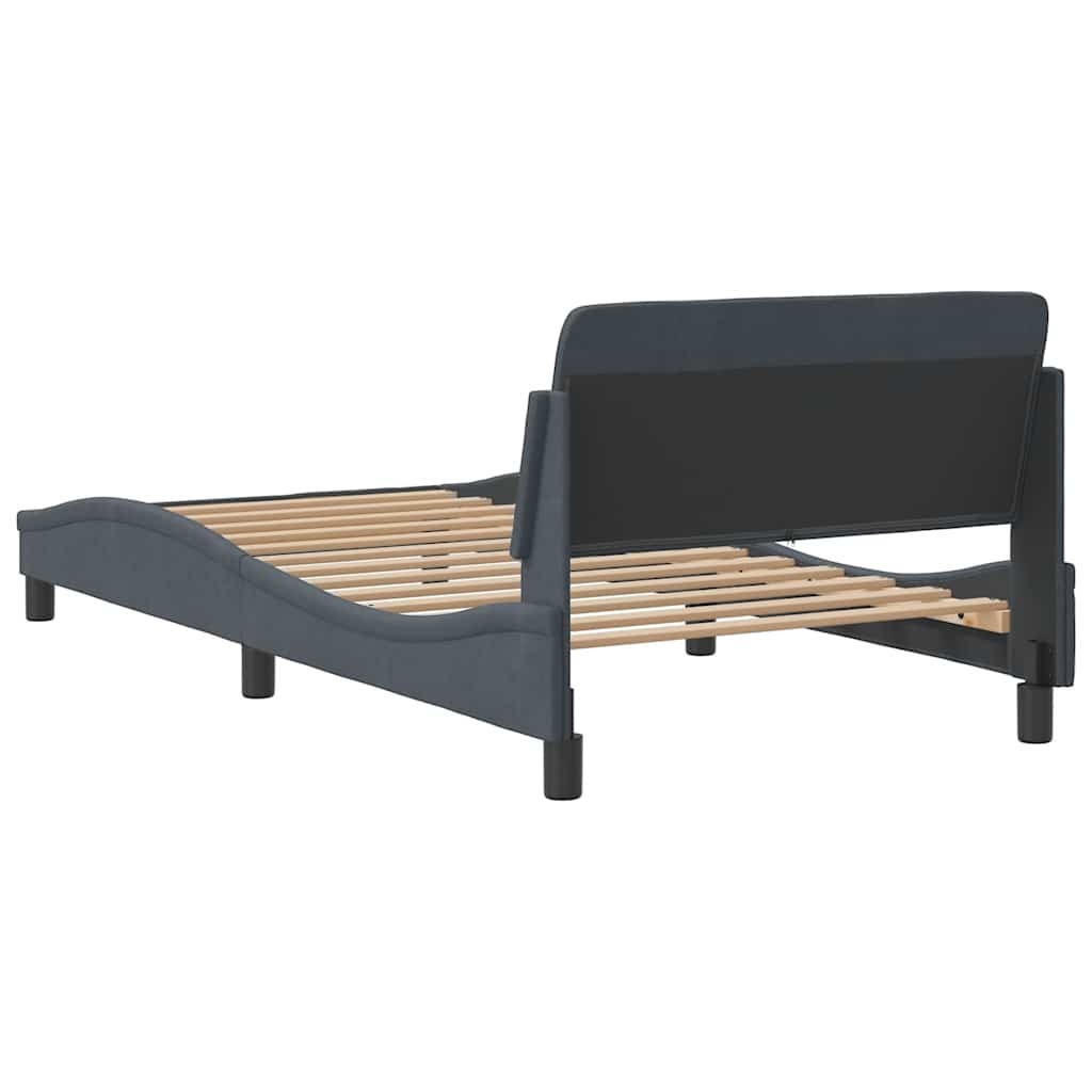Bed Frame “Dover” Platform Dark Gray 39.4″x74.8″ Twin Velvet vidaXL