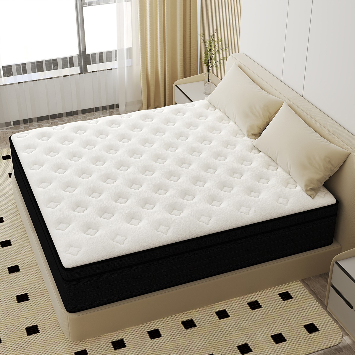 10/12/14 Inch Twin Full Queen King Mattress Hybrid Spring Memory Foam Bed in box