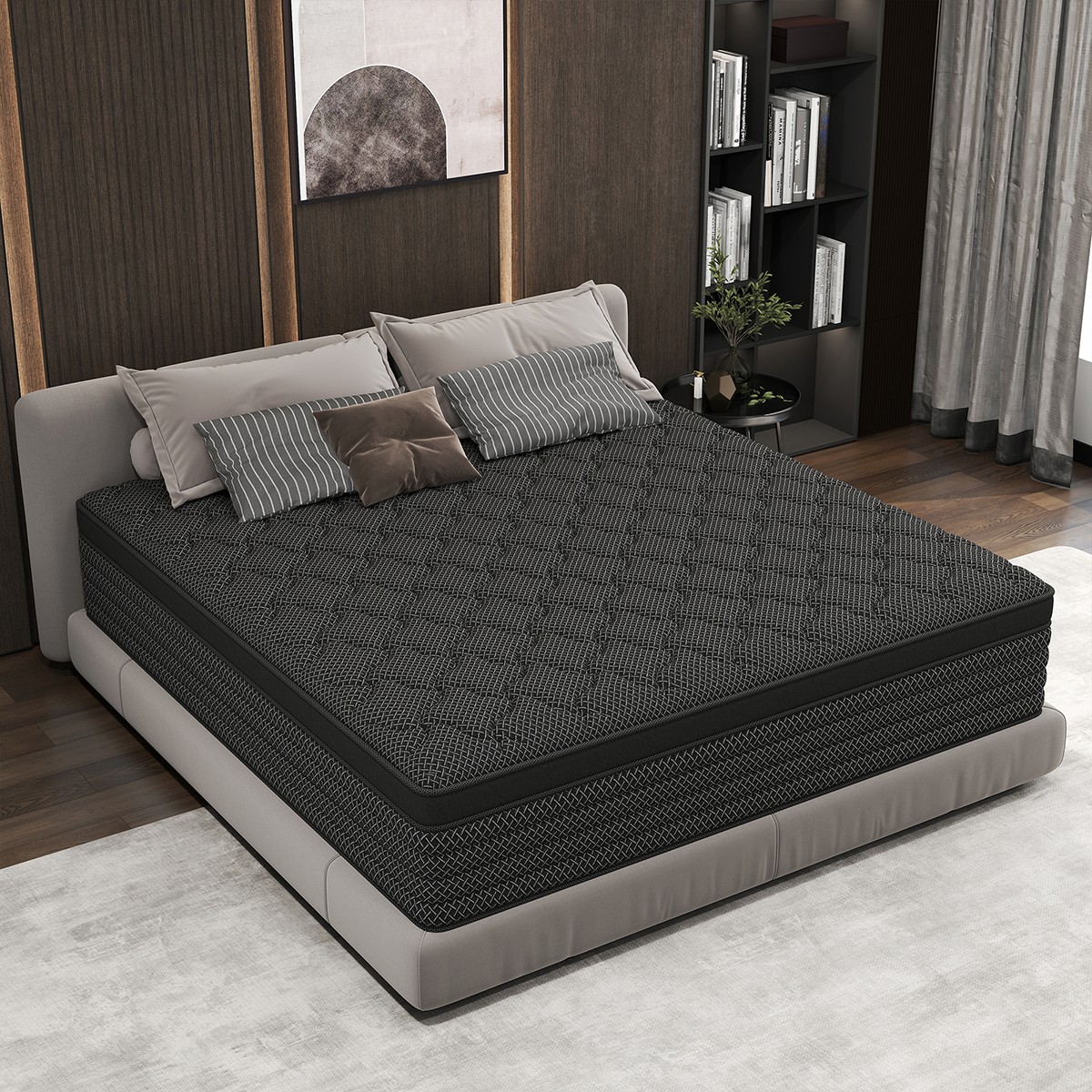 12″14″ Hybrid Mattress In A Box Gel Memory Foam Innerspring Twin Full Queen King