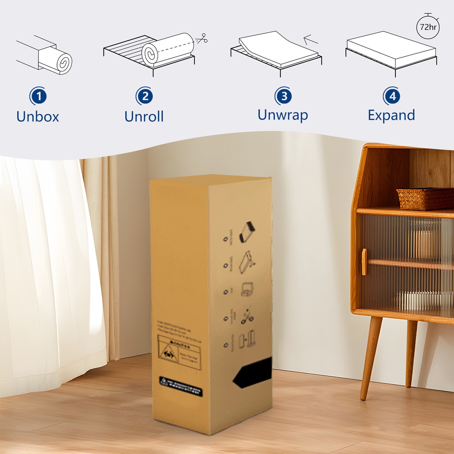 10″ 12″ 14″ Twin XL Full Queen King Mattress Hybrid Foam Pocket Coils In a Box