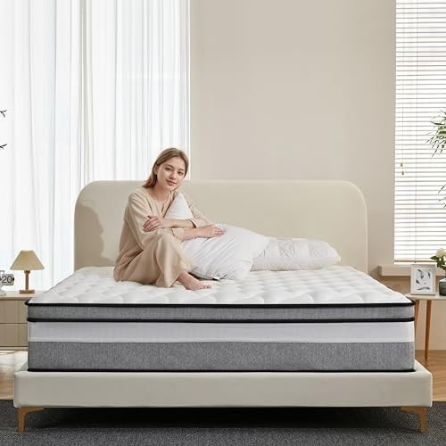12 Inch Queen Mattress in a Box Hybrid Gel Memory Foam Pocket Spring Soft Plush