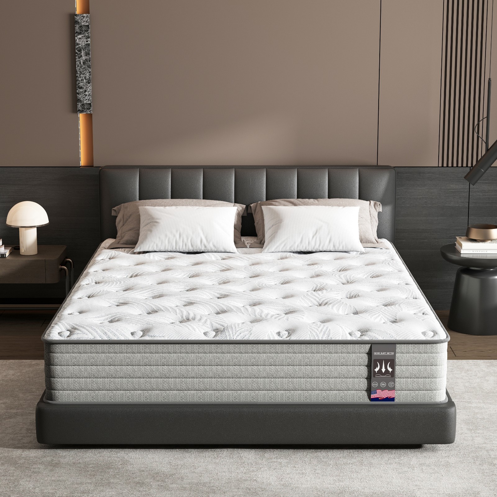 10″12″14″ Full Queen King Twin XL Mattress in a Box Hybrid Spring Memory Foam