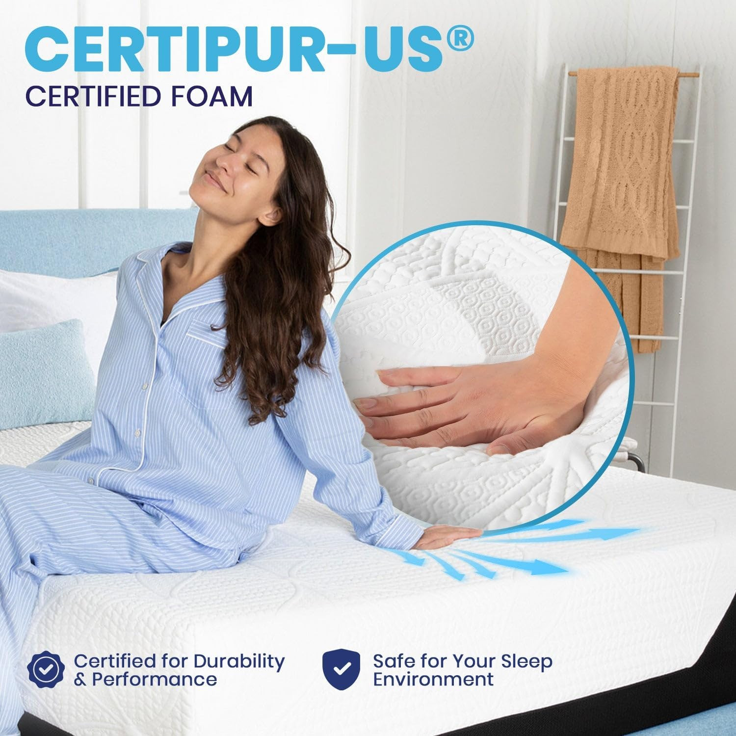 Chill Memory Foam 14-Inch Mattress with Pillow, Certipur-Us Certified, Mattress