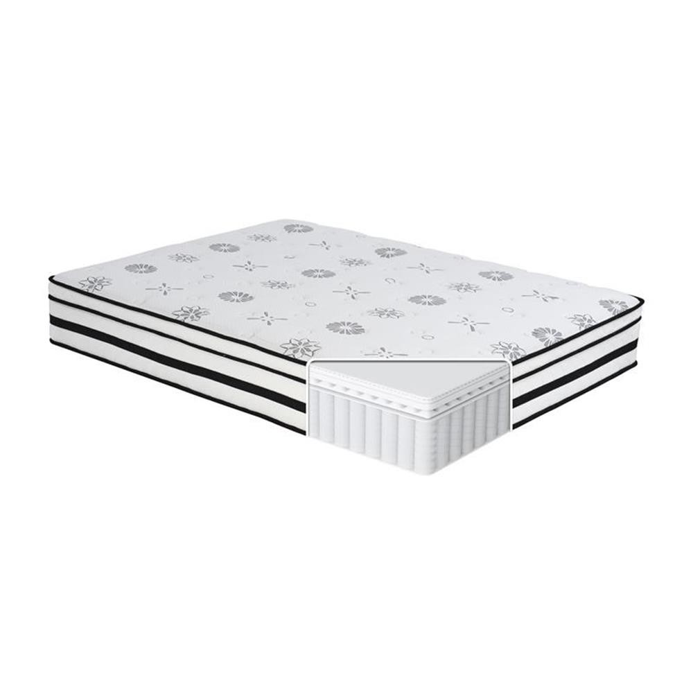 Pemberly Row 12″ Fabric California King Hybrid Mattress in White