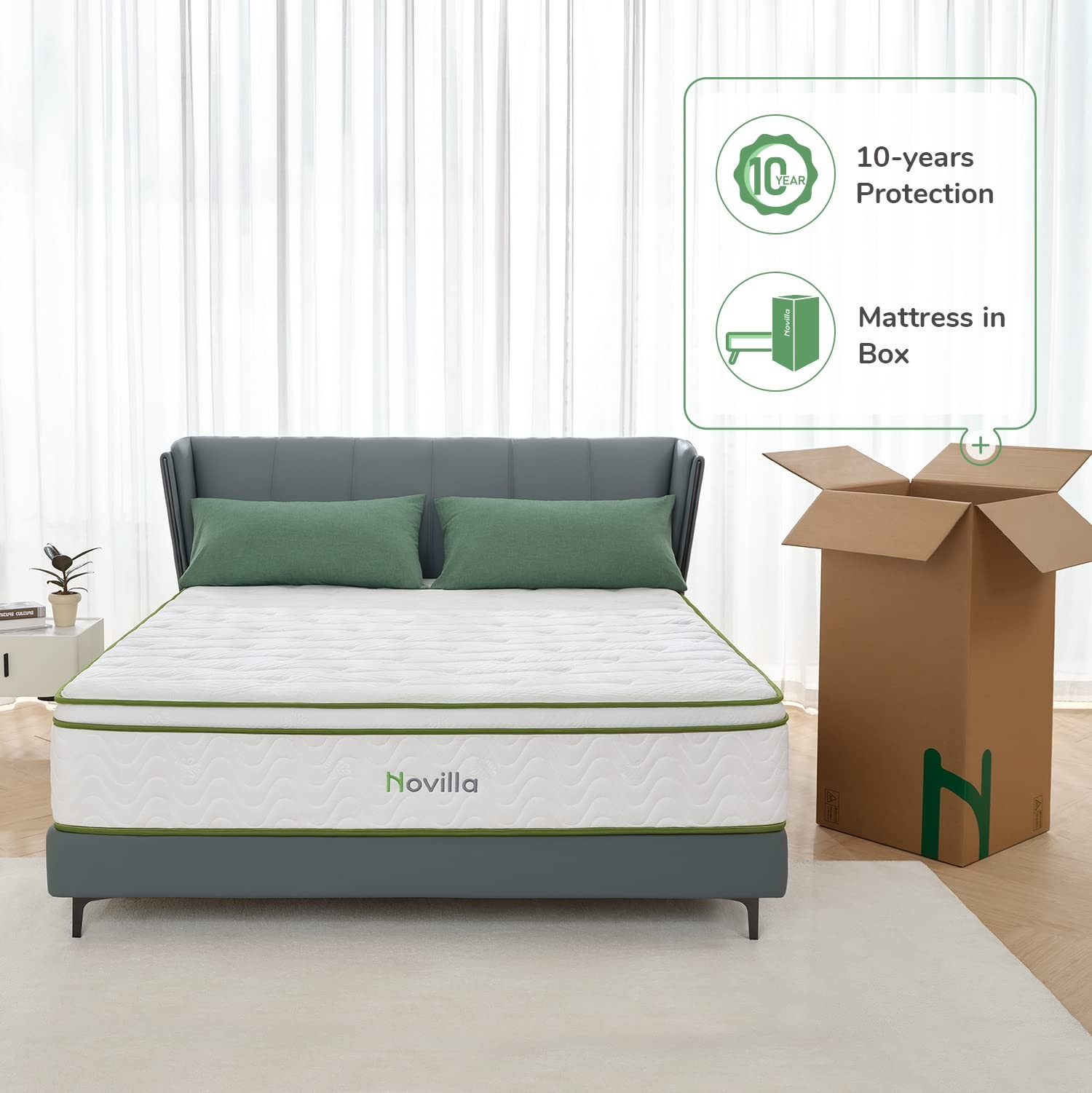 King Mattress12 Inch Memory Foam Hybrid Mattress with Pocketed Coil for Press…