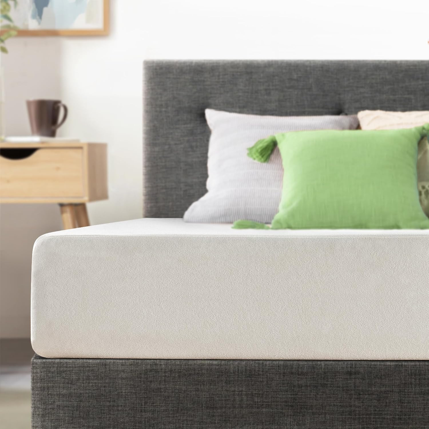 Best Price Mattress Full Mattress 6 Inch Bed-In-A-Box, Green Tea Memory Foam Whi