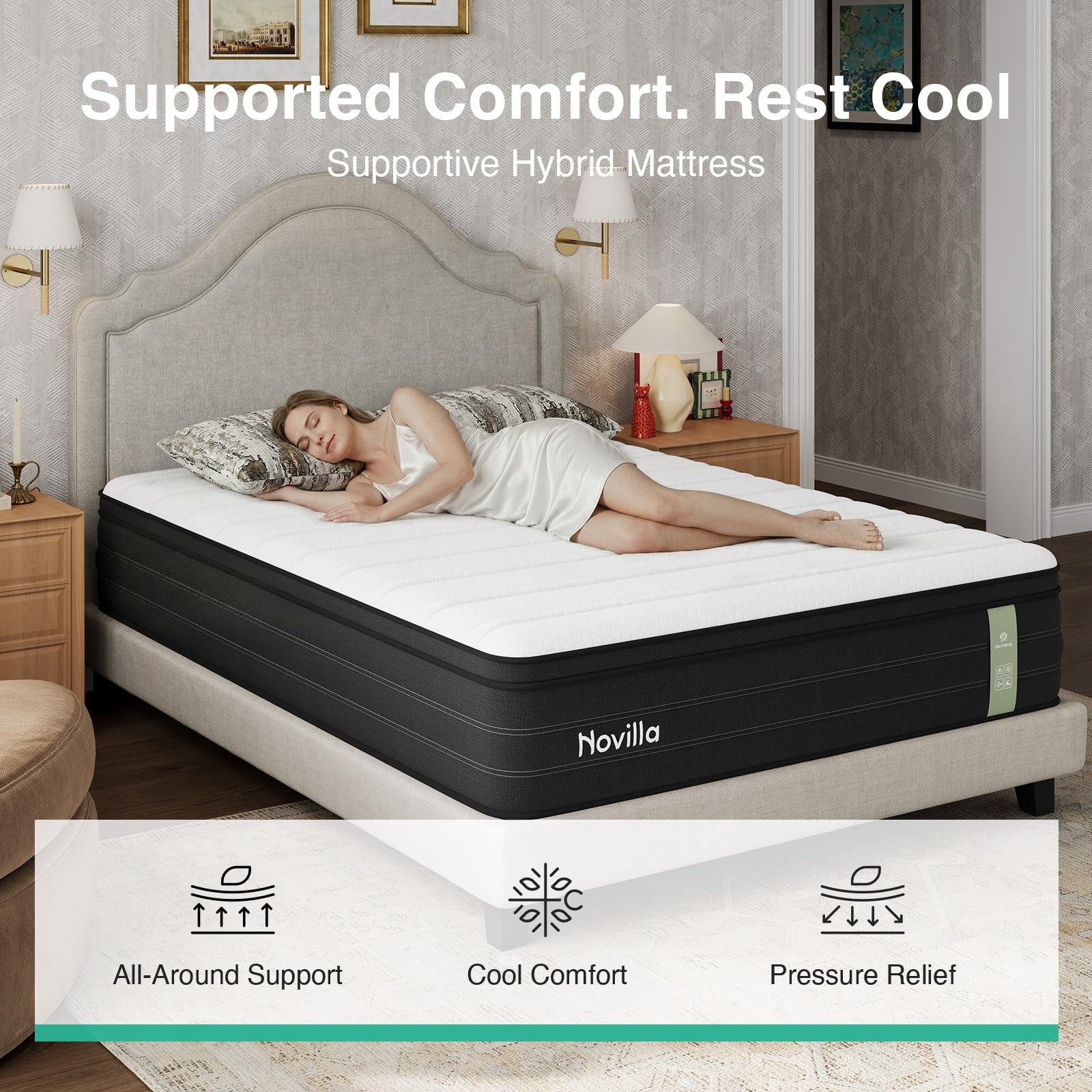 Twin Mattress for , Upgraded Individual Coils & Memory Foam Twin Mattress Hyb…