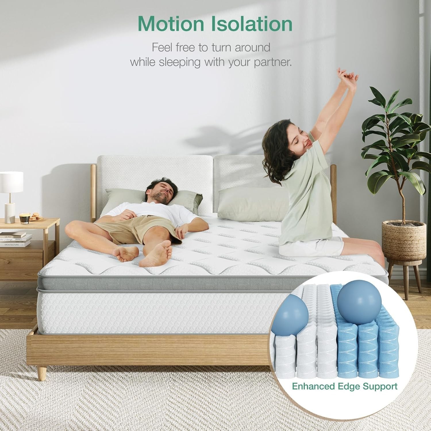 Twin Mattress, 10 Inch Twin Hybrid Mattress for Kids, Pocket Innerspring Pill…