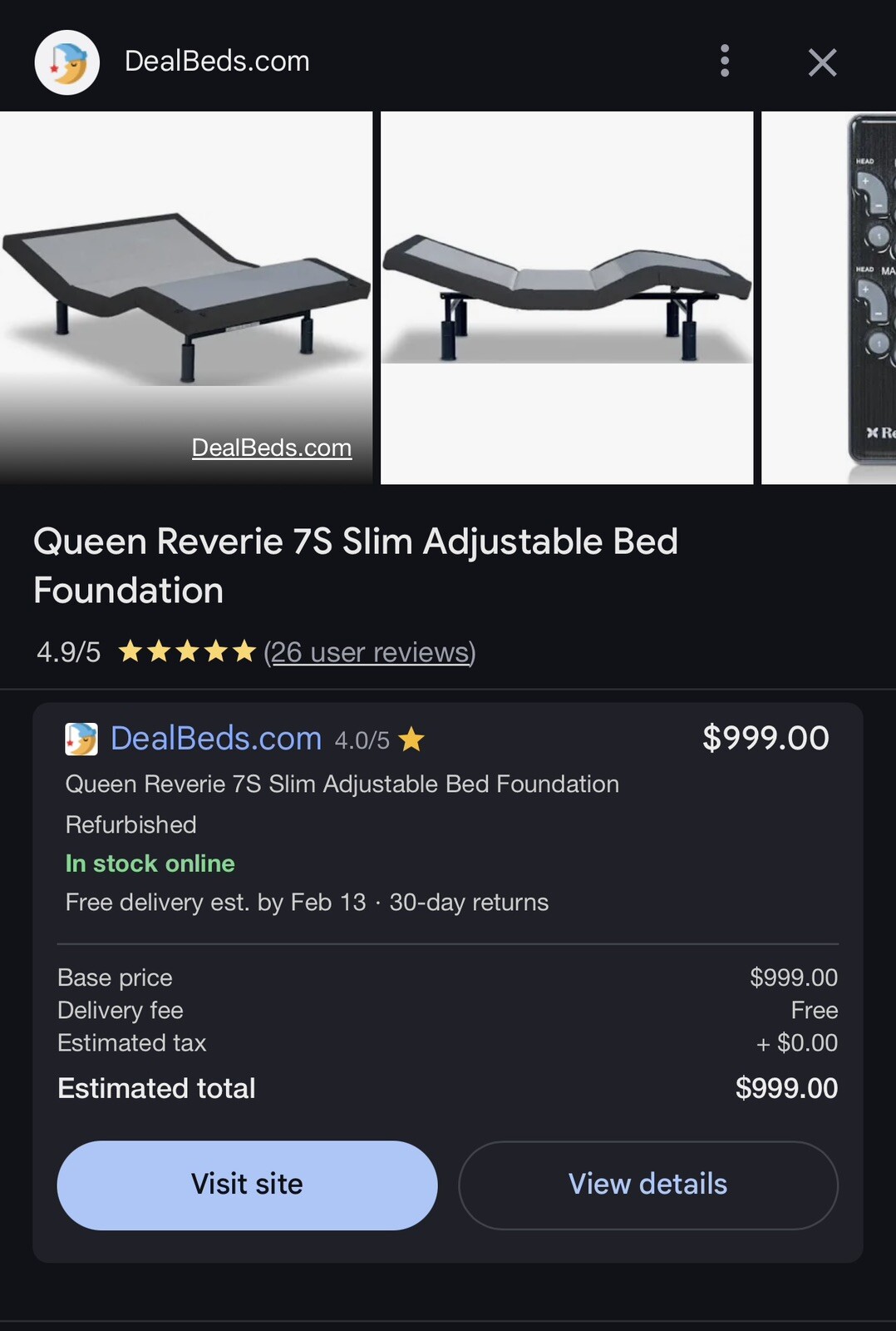 Ashley Sleep Gruve Queen Adjustable Base, Black by Ashley
