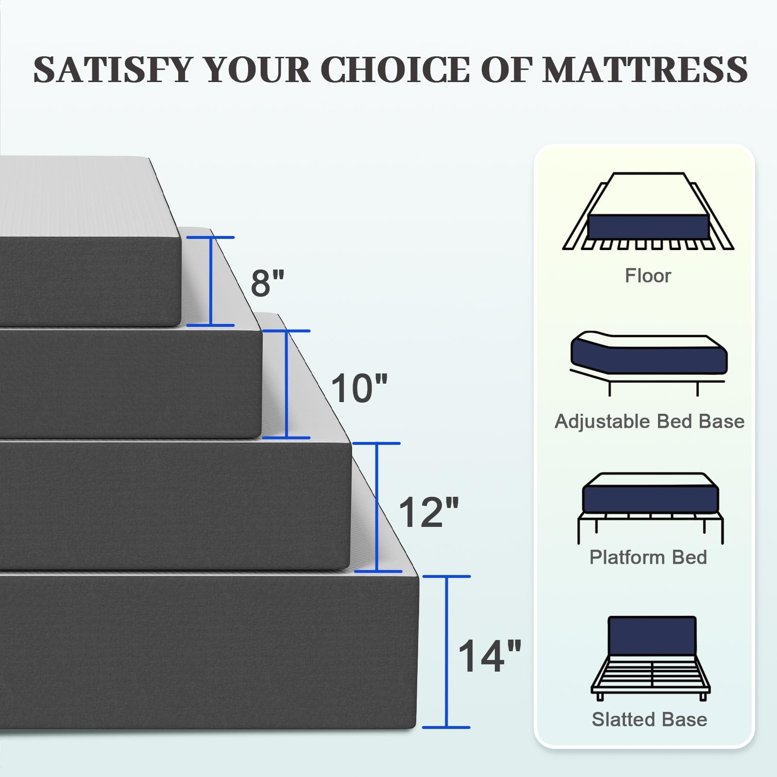 8 Inch Twin Size Mattress No Fiberglass Gel Memory Foam Mattress for Cool Nig…
