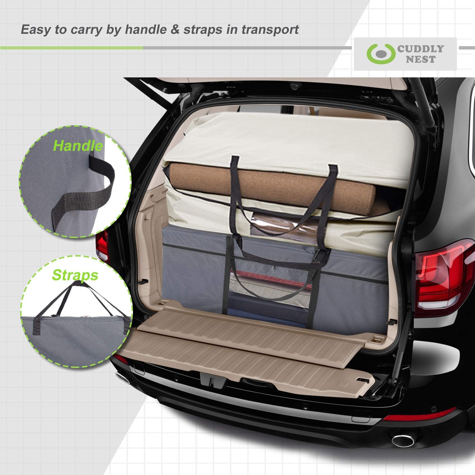 Folding Mattress Storage Bag – Heavy Duty Carry Case for Tri-Fold Guest Bed (…