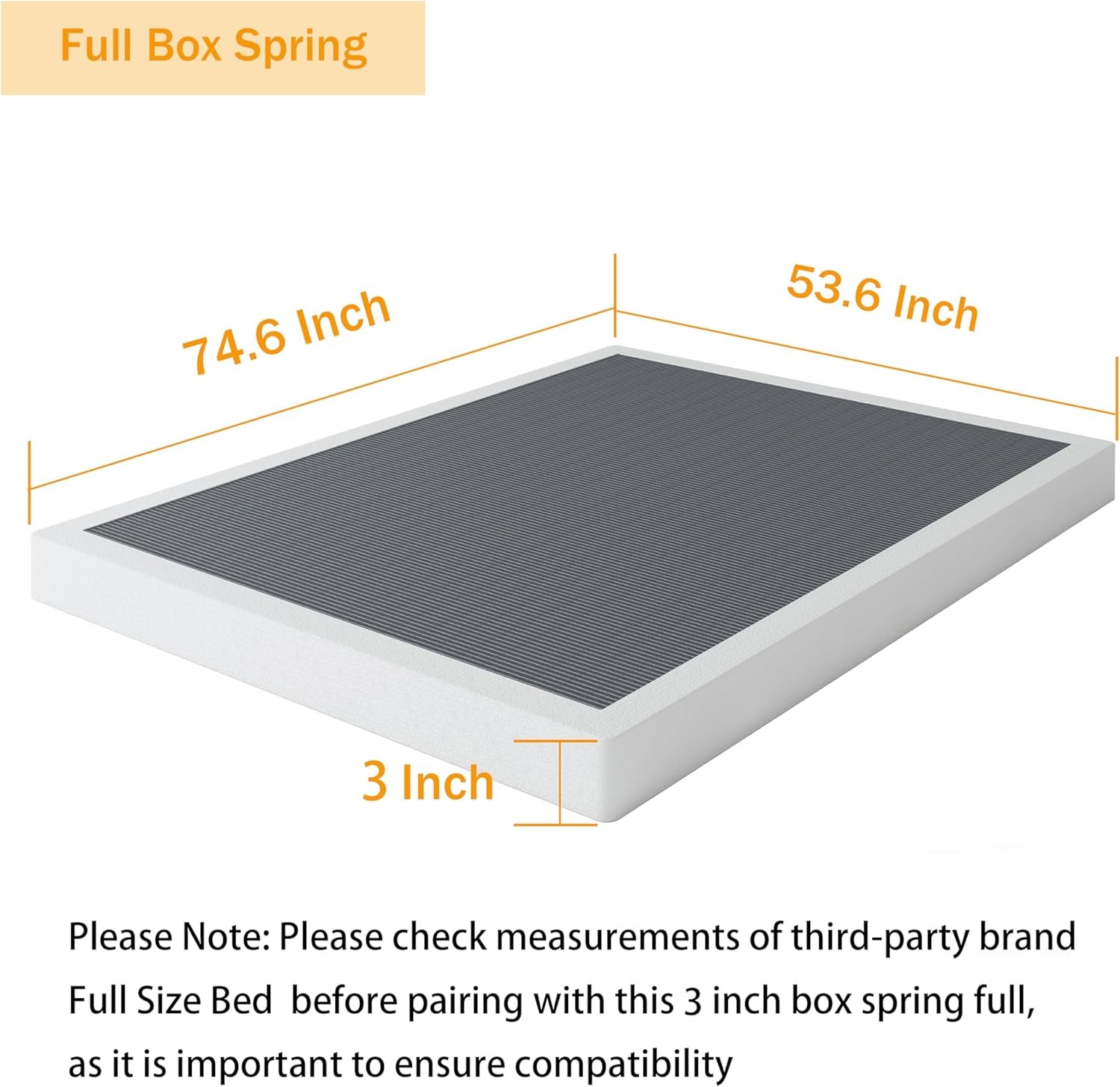 Box Spring Full 3 Inch Heavy Duty Low Profile Metal Box Springs Full Bed Home