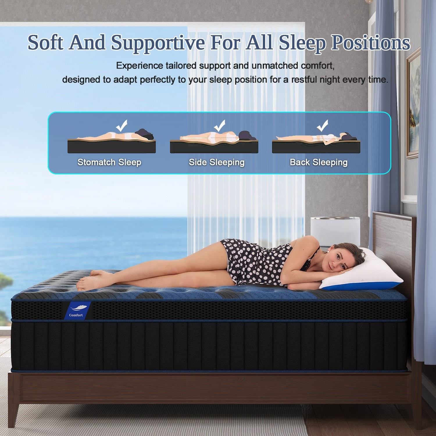 12″ 14″Twin Full Queen King Size Gel Memory Foam Spring Mattress In A Box