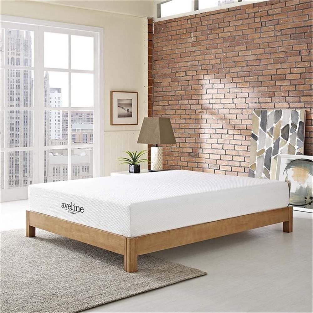 Modway Aveline 10″ Modern Style Memory Foam California King Mattress in White
