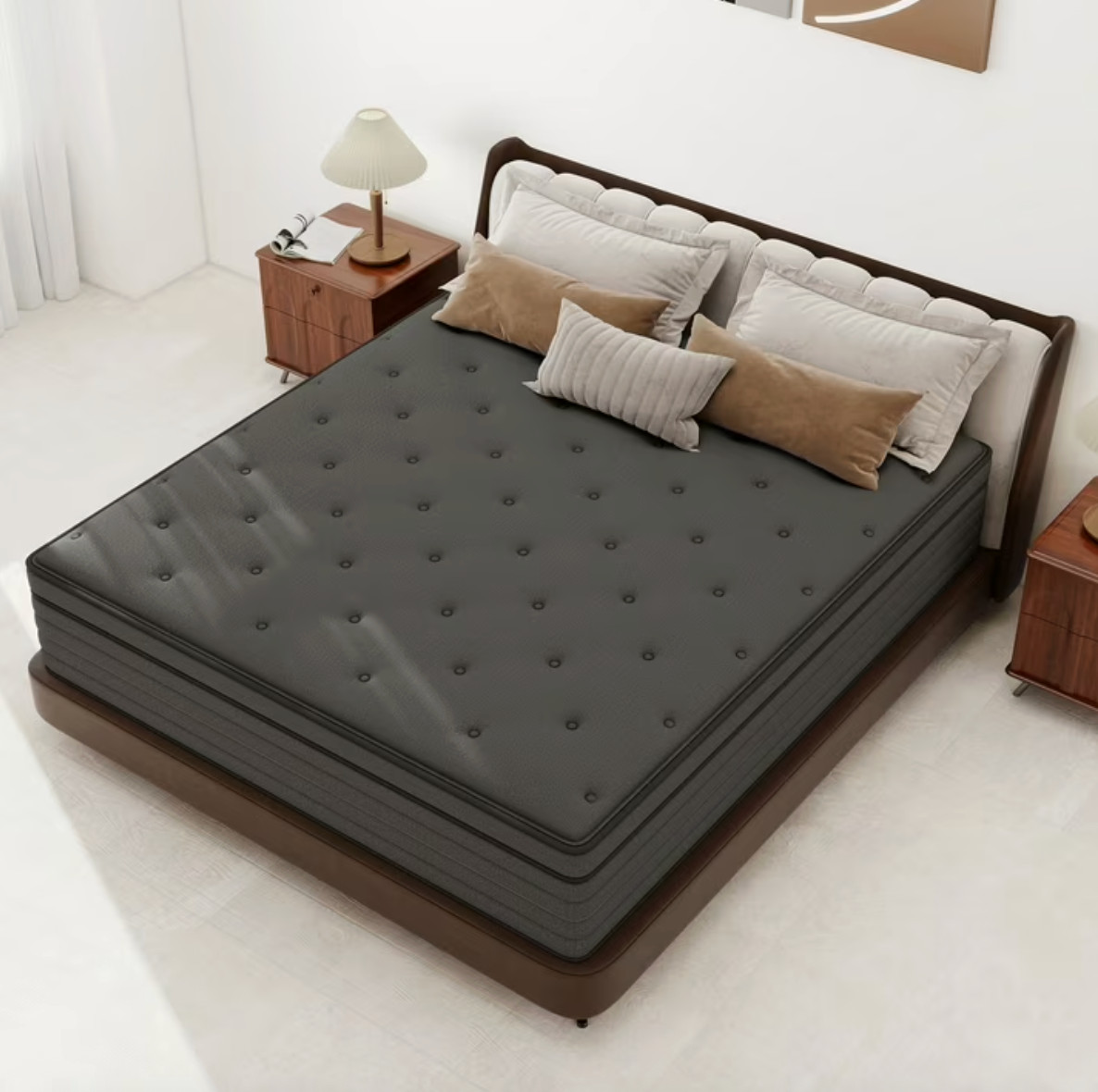 14″ Colchones KING Size De Espuma 14 Pulgadas Memory Foam Bed Hybrid Mattress