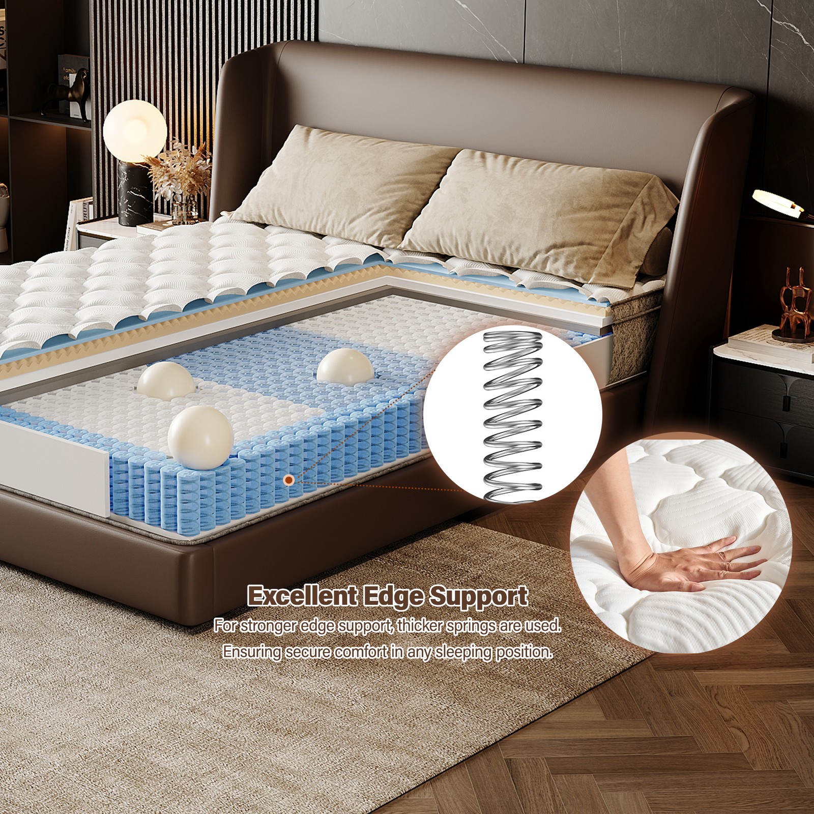 12″ Full Hybrid Mattress Memory Foam Medium Firm CertiPUR-US Pressure Relief