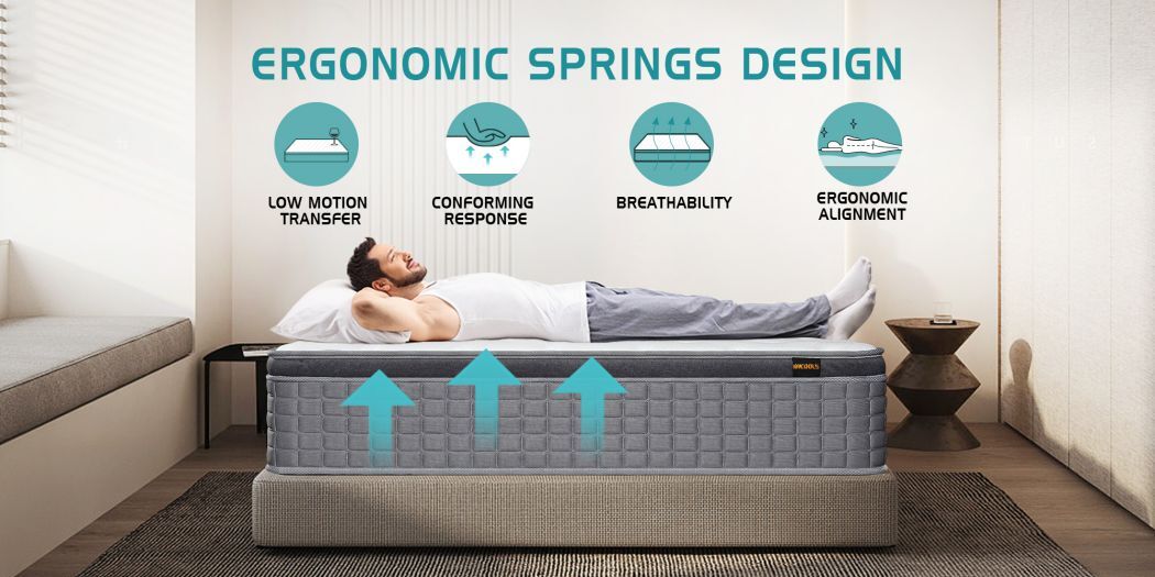 12/14 Inch Mattress in A Box,Pocket Innerspring Hybrid Foam Twin Full Queen King