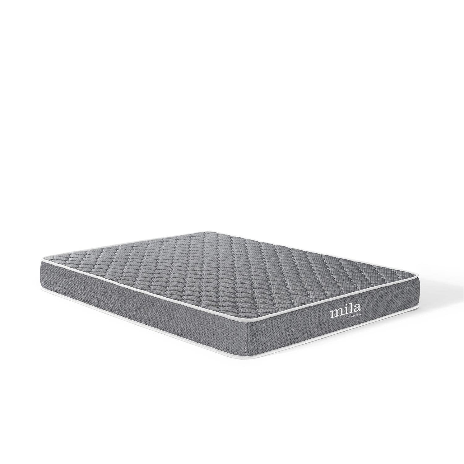 Modway Mila 8″ Queen Modern Style Memory Foam Mattress in Gray