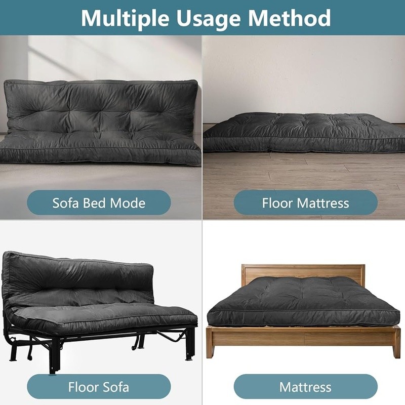 Soft Futon Mattress 6 Inch Thick Multi-Functional Sofa Bed Flannel Foam New