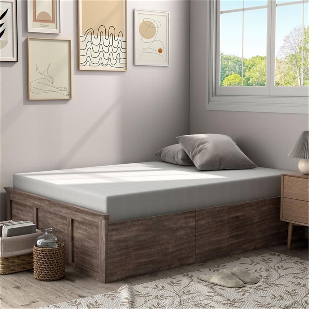 Pemberly Row 6″ Fabric Memory Foam Certified CertiPur Full Mattress in White