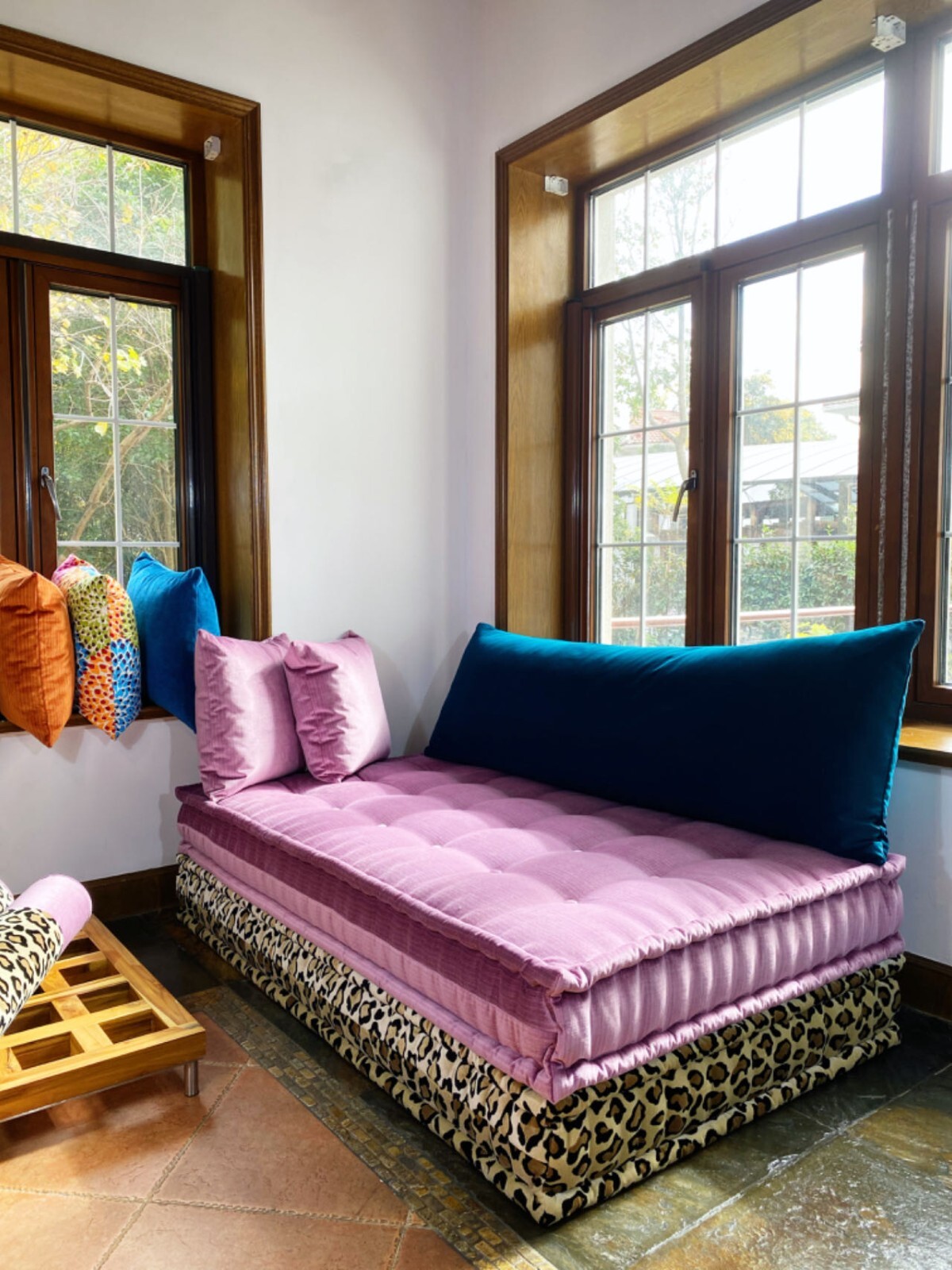 French Handmade Daybed Mah Jong Sofa Modular Sectional Sofa Couch Lounge Set
