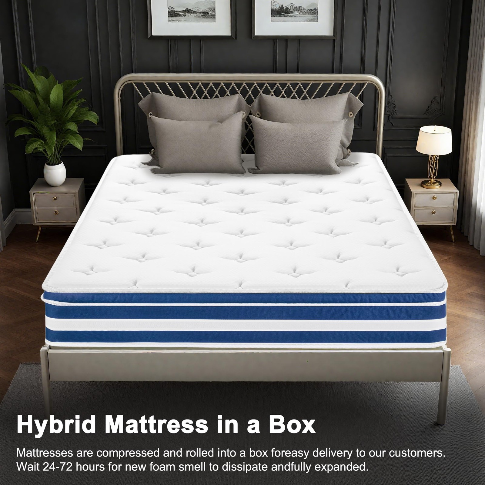 Twin Size Mattress 12 Inch, Medium Firm Hybrid Twin Size Mattress in a Box, H…