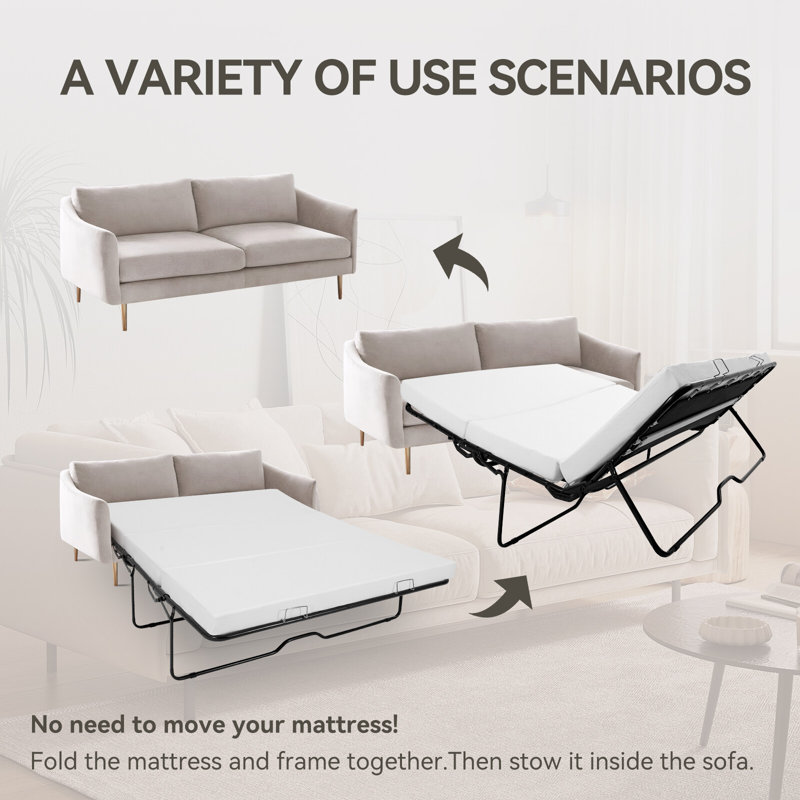 Sofa Bed Replacement Foldable Mattress filled Memory Foam for Sofa couch Beds