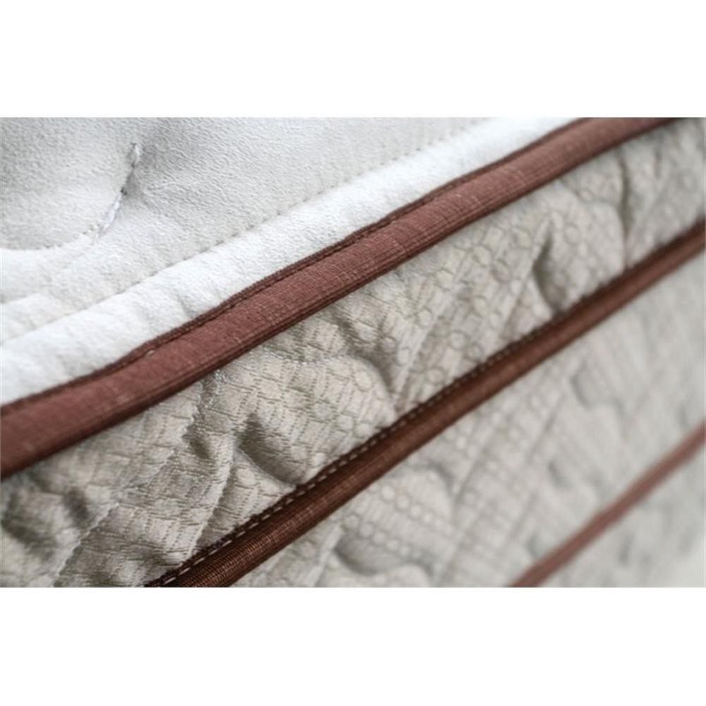 Furniture of America Sandroman Fabric Full Euro Top Coil Mattress in Beige
