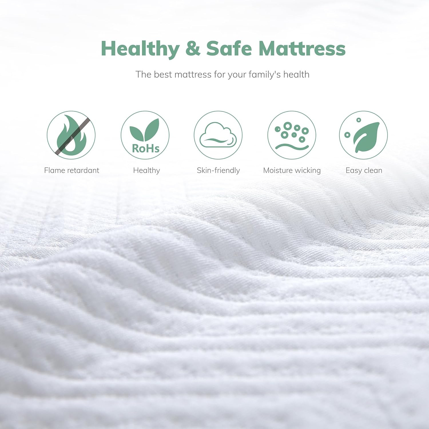 EGO 6″ Green Tea Memory Foam Mattress – Cooling, Fiberglass-Free, CertiPUR-US