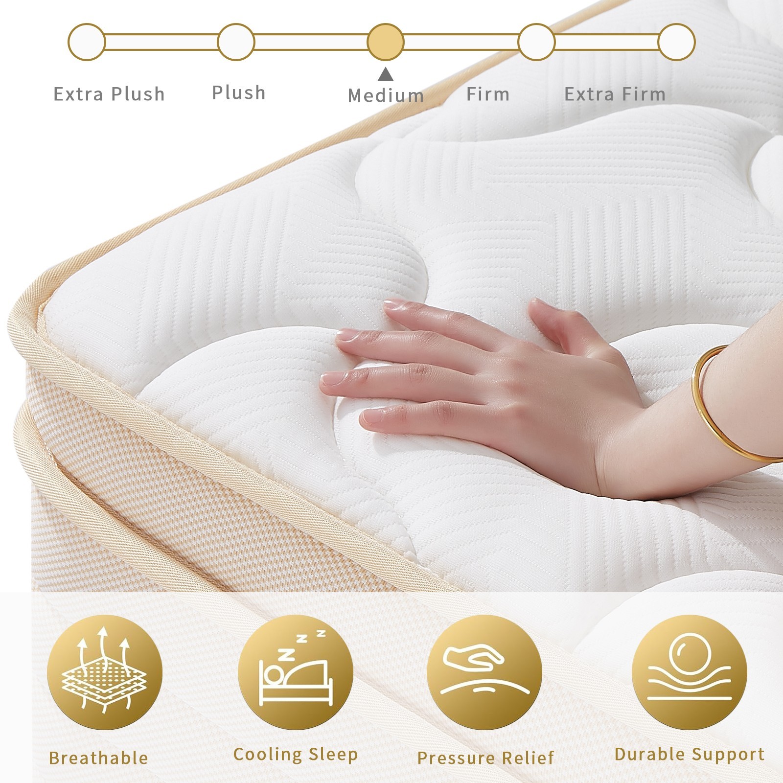 10″12″ Gel Memory Foam Hybrid Spring Mattress in a Box Twin Full Queen King Size