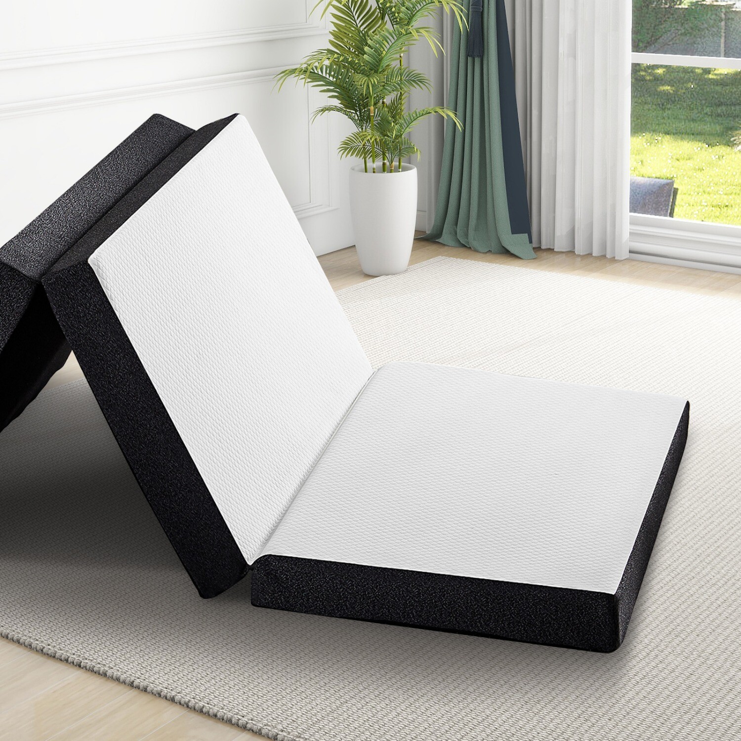 3″ Tri-fold Memory Foam Mattress w/ Washable Cover, Foldable&Portable Floor Bed