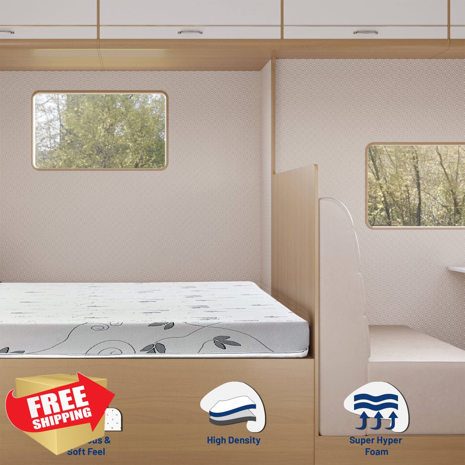 Greaton 6 Inch Gel Memory RV Mattress 72″ x 30″