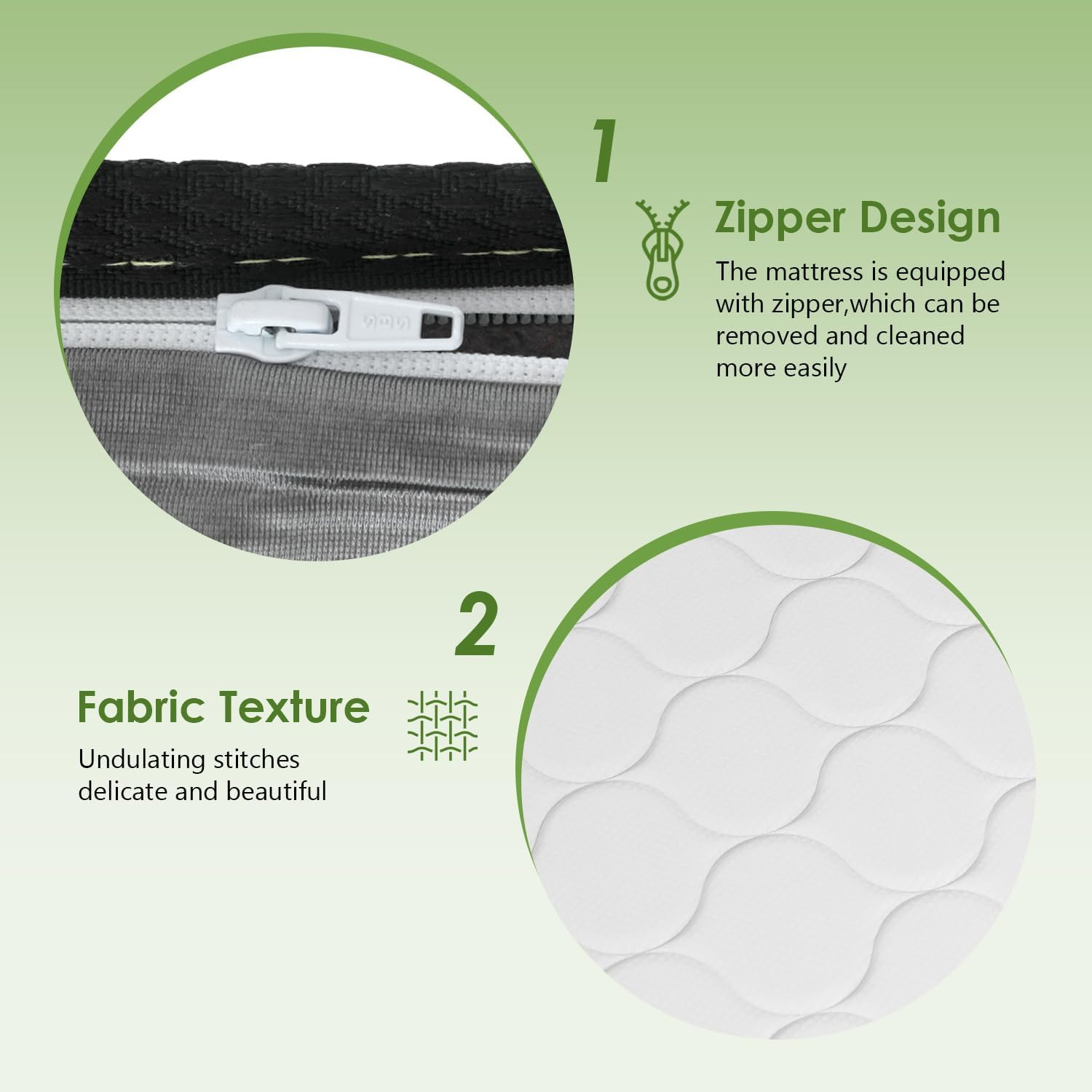 | 6 Inch Queen Mattress | Medium Firm Hybrid Mattress | White | with High-Densit