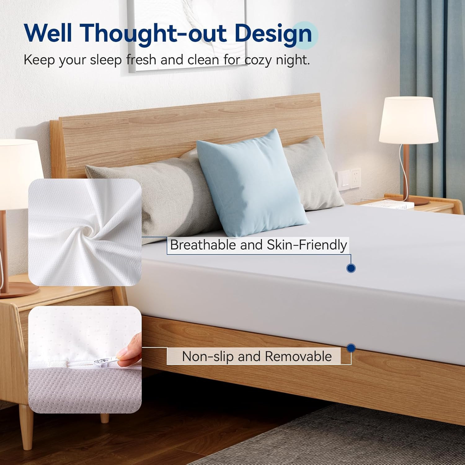 Medium Firm Memory Foam Mattress, Breathable, 8 Inch, Queen, White/Grey