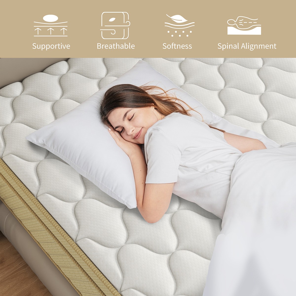 12″/14″ Hybrid Mattress in a Box Gel Memory Foam Spring Twin Full Queen King Bed