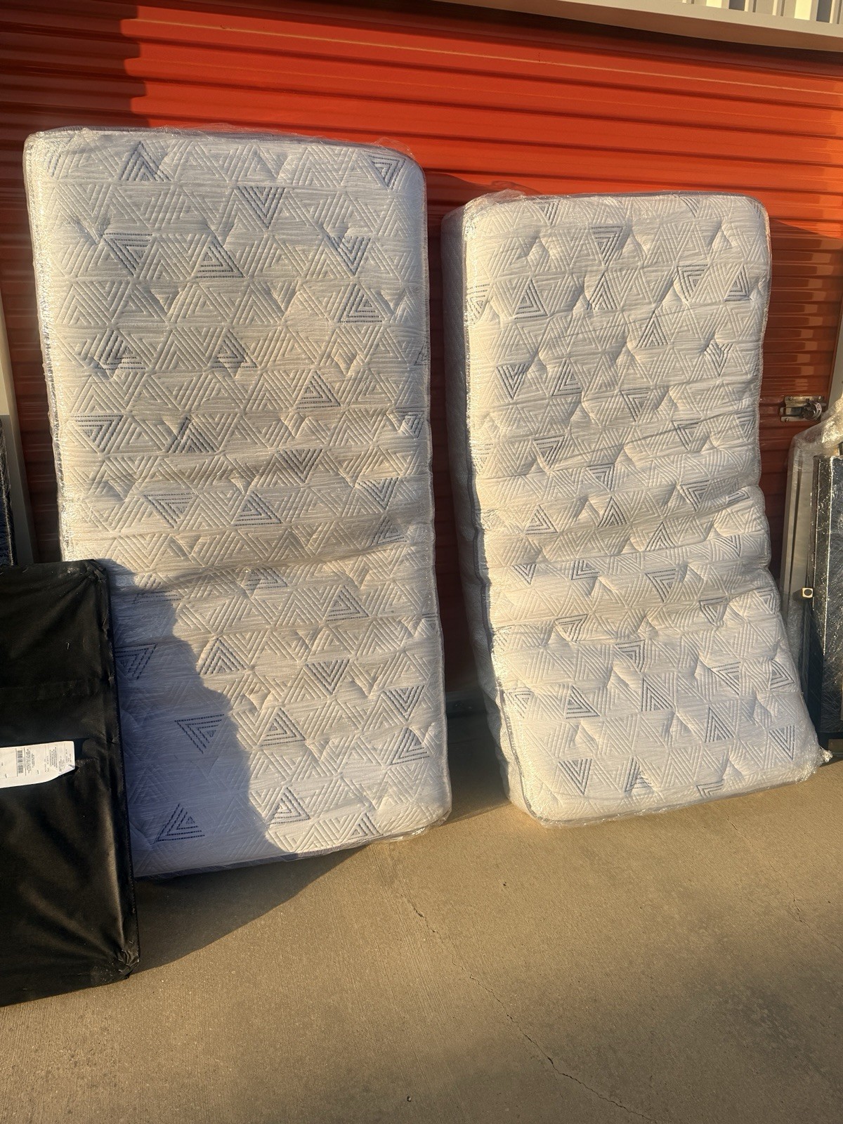 Assorted Rectangle Mattresses & Bed Frames, Geometric, White Black Gray