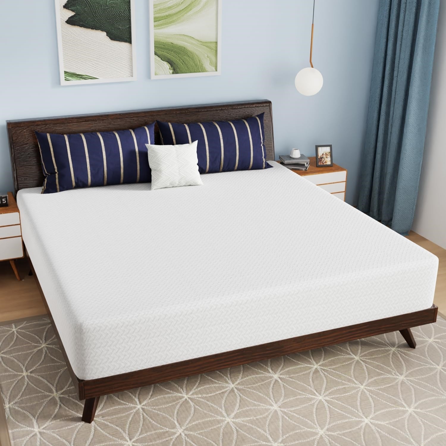 King 12in Charcoal Memory Foam Mattress with Removable Cover