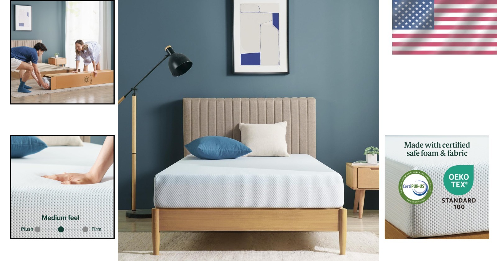Twin Mattress with Green Tea & Charcoal Infusions