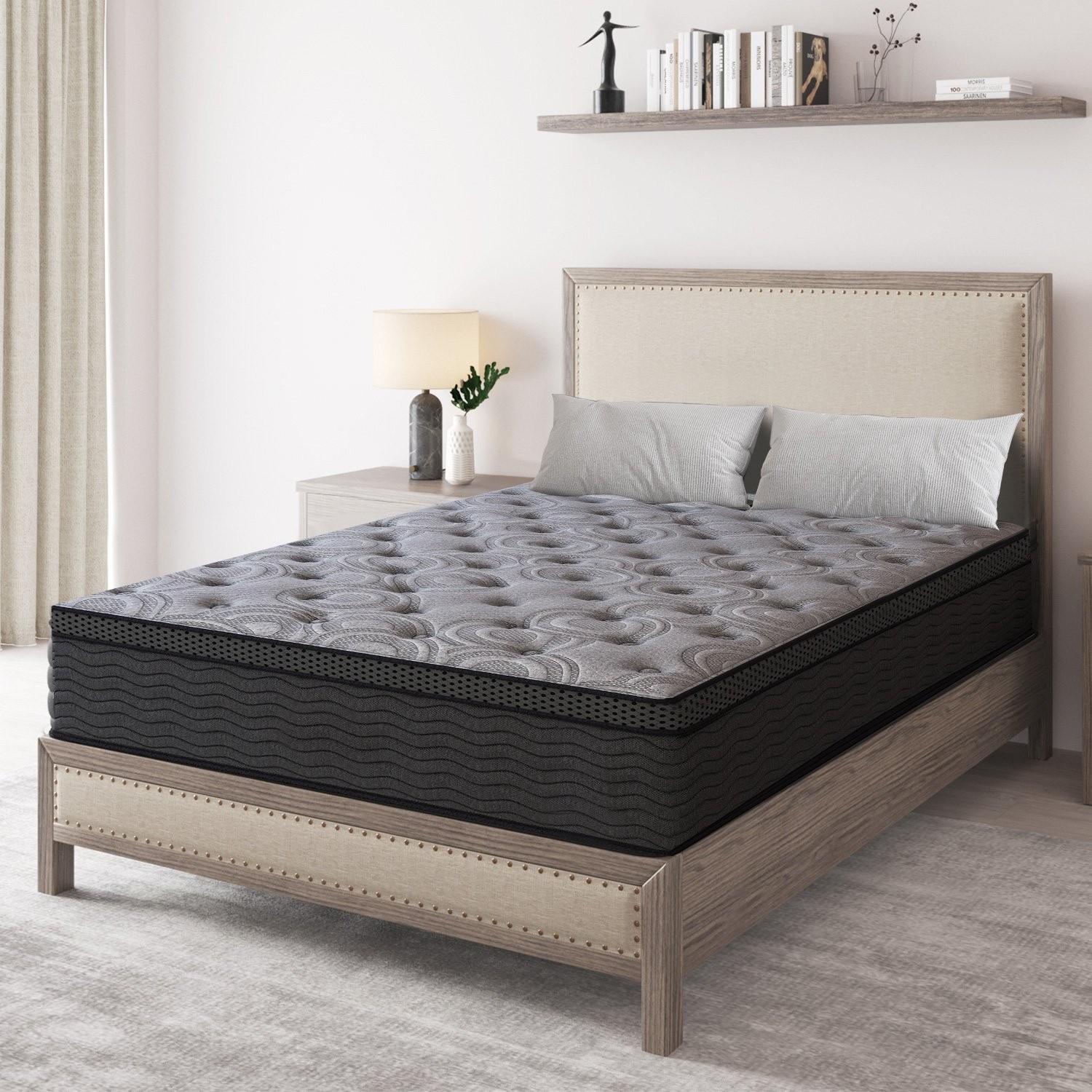 9″ 12″ 14″ Gel Memory Foam Mattress Twin Full Queen King Hybrid Spring In A Box