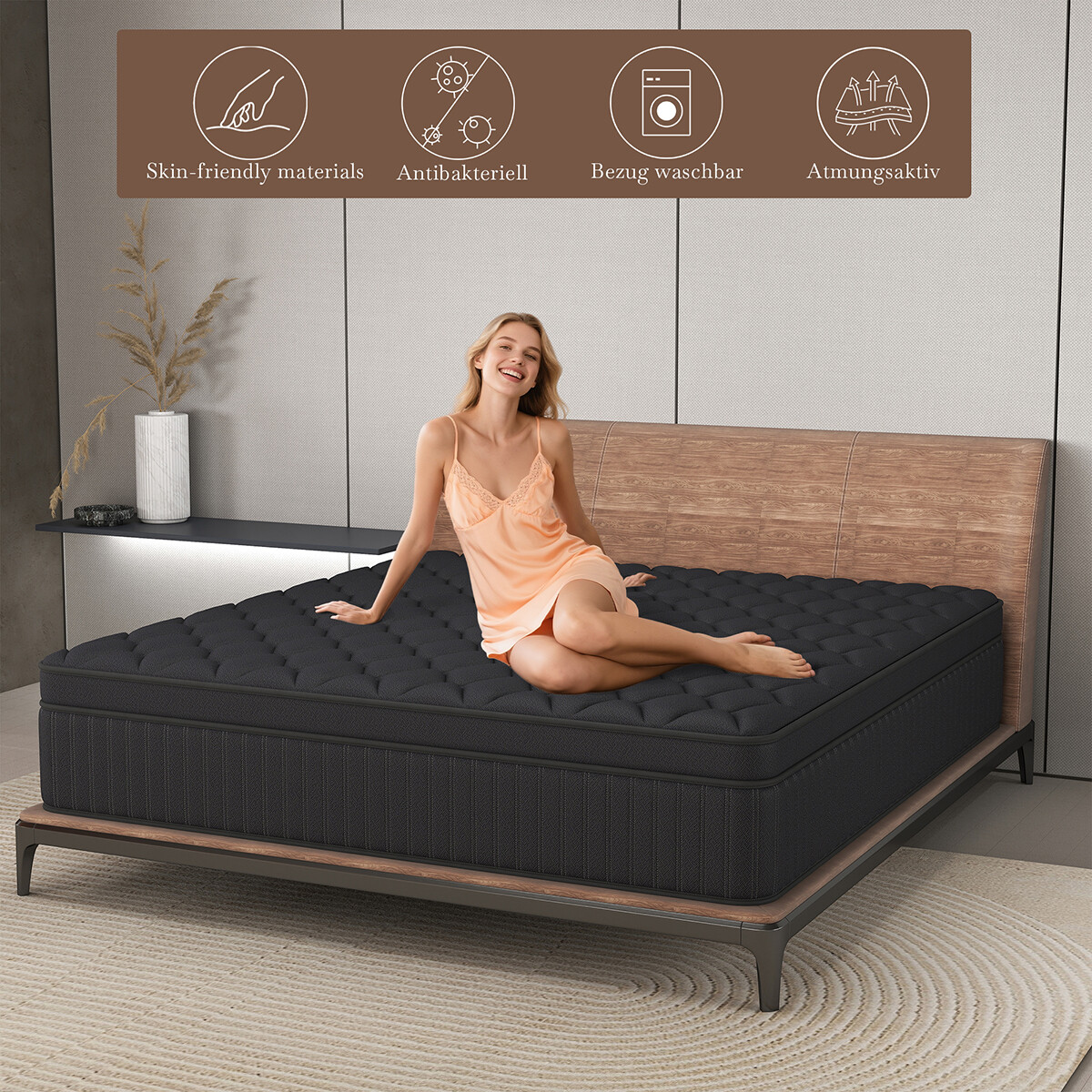 12″/14″ Queen Size Hybrid Mattress Gel Memory Foam Pocket Spring Bed in a Box