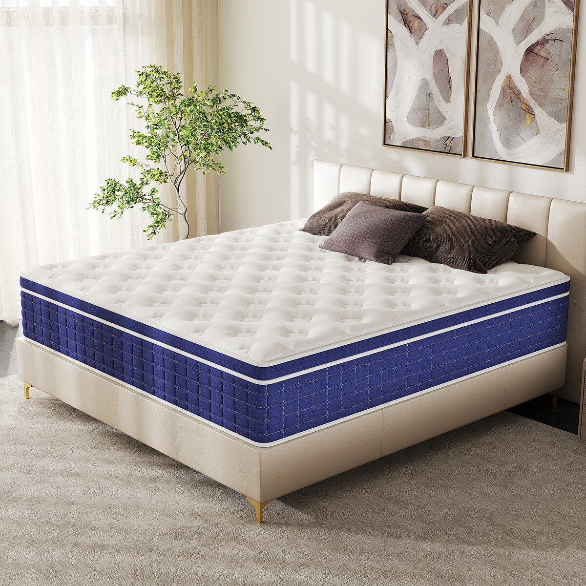 10″ 12″ 14″ Mattress in a Box Twin Full Queen King Size Memory Foam Spring Bed